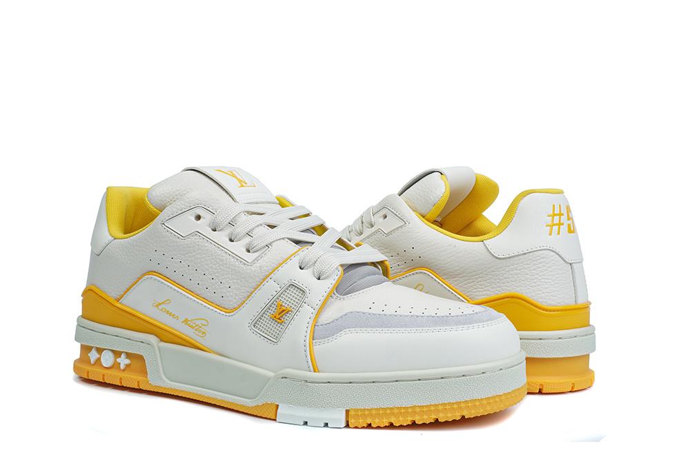 PK god Louis Vuitton LV Trainer #54 Signature yellow White retail materials ready to ship